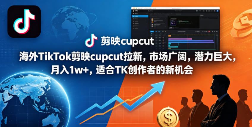 海外TikTok剪映cupcut拉新，市场广阔，潜力巨大，月入1w+，适合TK创作者的新机会-灰产星球