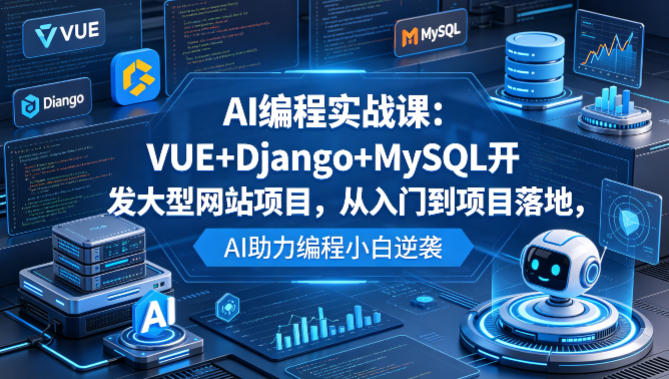 AI编程实战课：VUE+Django+MySQL开发大型网站项目，从入门到项目落地，AI助力编程小白逆袭-灰产星球