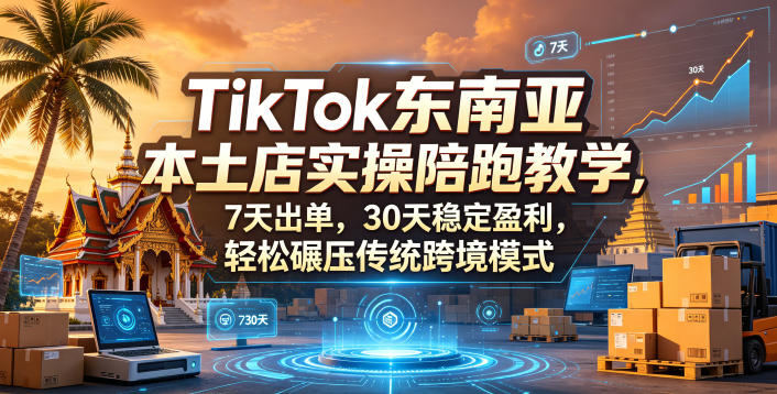 TikTok东南亚本土店实操陪跑教学，7天出单，30天稳定盈利，轻松碾压传统跨境模式-灰产星球