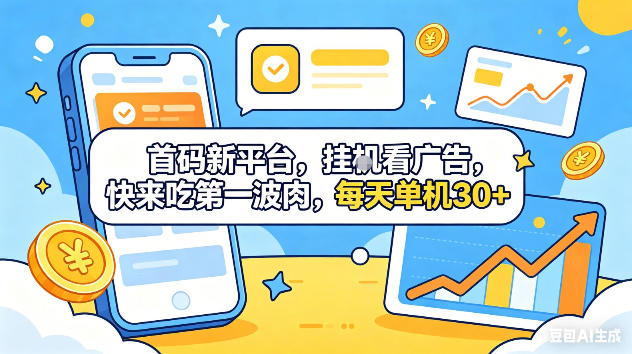 首码新平台，挂G自动看广告，快来吃第一波肉，每天单机30+，可矩阵放大【揭秘】-灰产星球