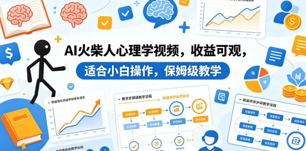 AI火柴人心理学视频，收益可观，适合小白操作，保姆级教学-灰产星球