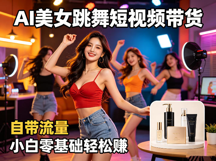 AI美女跳舞短视频带货：自带流量，小白零基础轻松賺，详细拆解-灰产星球