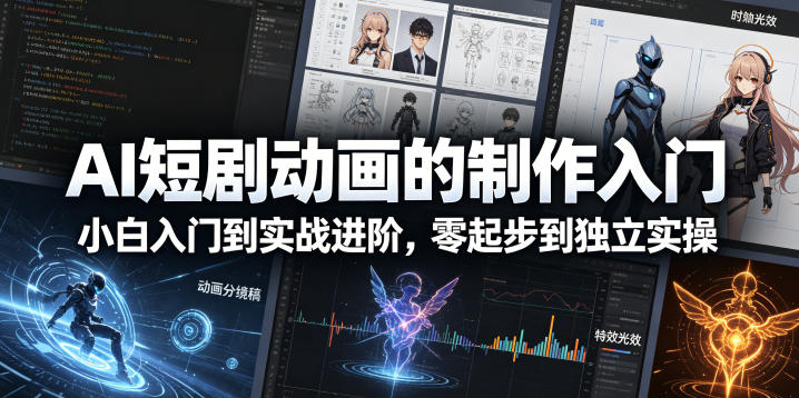AI短剧动画的制作入门，小白入门到实战进阶，零起步到独立实操-灰产星球