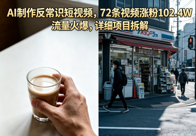 AI制作反常识短视频，72条视频涨粉102.4W，流量火爆，详细项目拆解-灰产星球