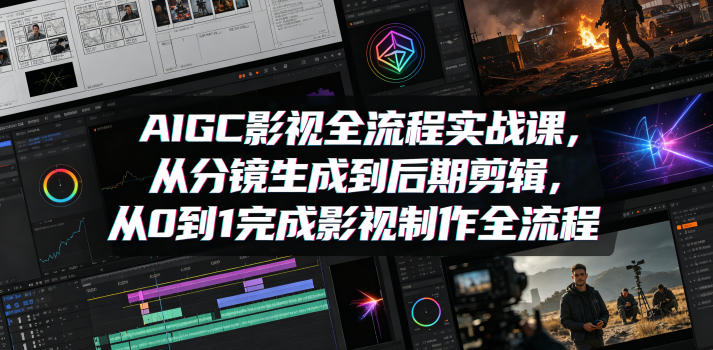 AIGC影视全流程实战课，从分镜生成到后期剪辑，从0到1完成影视制作全流程-灰产星球