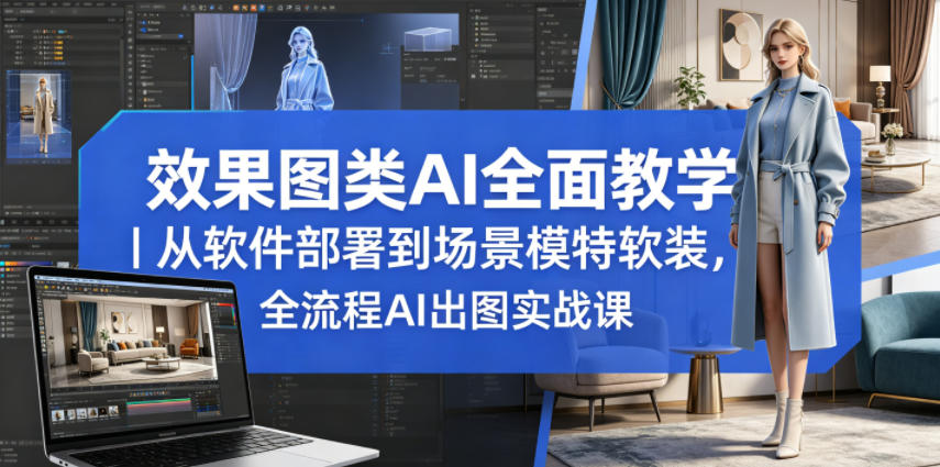 效果图类AI全面教学｜从软件部署到场景模特软装，全流程AI出图实战课-灰产星球
