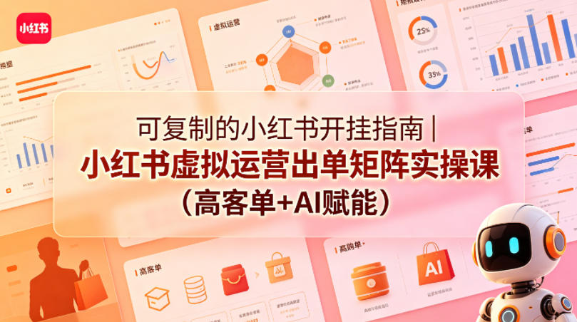 可复制的小红书开挂指南｜小红书虚拟运营出单矩阵实操课（高客单+AI赋能）-灰产星球