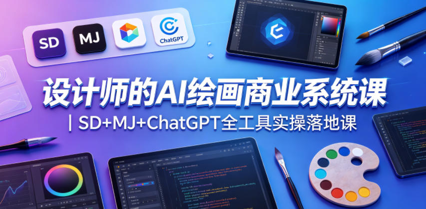 设计师的AI绘画商业系统课｜SD+MJ+ChatGPT全工具实操落地课-灰产星球