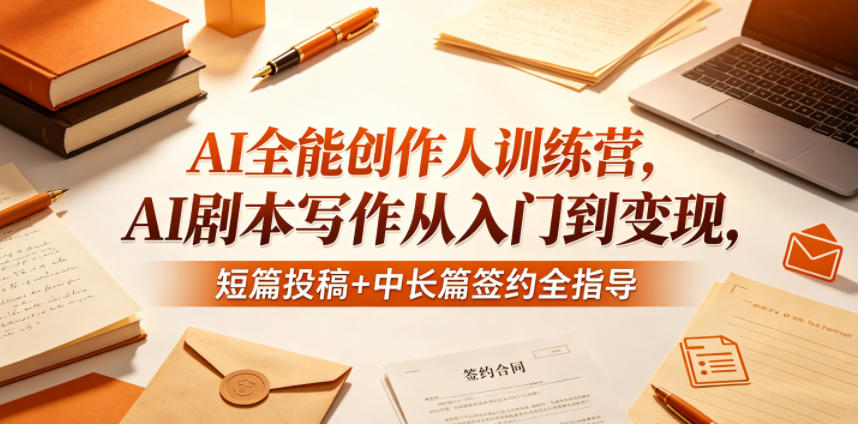 AI全能创作人训练营，AI剧本写作从入门到变现，短篇投稿+中长篇签约全指导-灰产星球