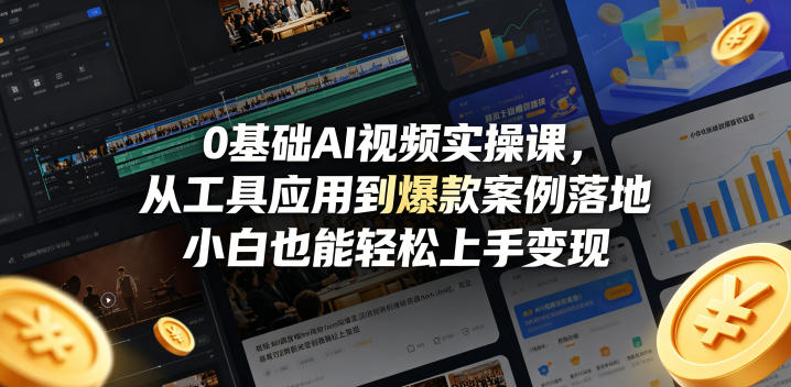0基础AI视频实操课，从工具应用到爆款案例落地，小白也能轻松上手变现-灰产星球