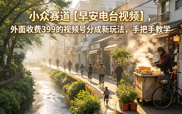 小众赛道【早安电台视频】，外面收费399的视频号分成新玩法，手把手教学-灰产星球