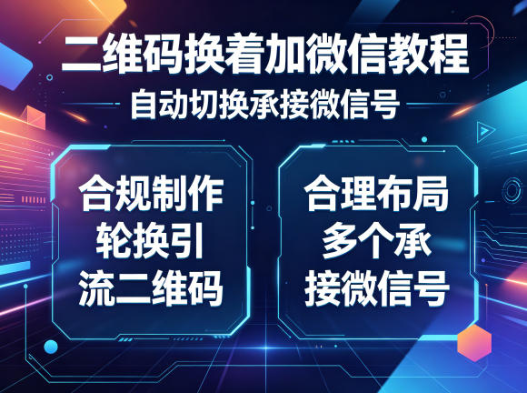 二维码换着加微信教程，自动切换承接微信号，合规制作轮换引流二维码，合理布局多个承接微信号-灰产星球