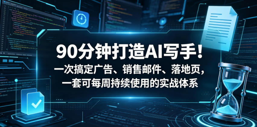 90分钟打造AI写手！一次搞定广告、销售邮件、落地页，一套可每周持续使用的实战体系【原创双语字幕】-灰产星球