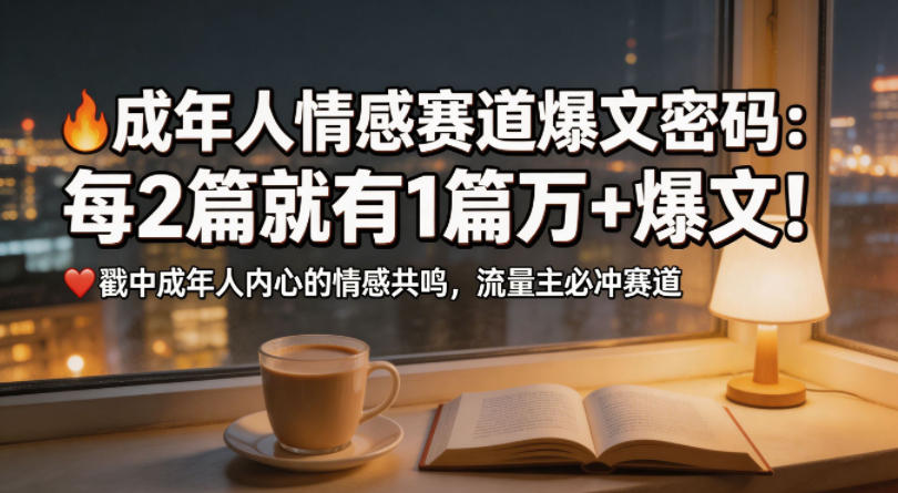 公众号流量主成年人情感心理赛道，流量最大，受众最广的主流赛道之一，平均每2篇就有1篇万爆文章-灰产星球