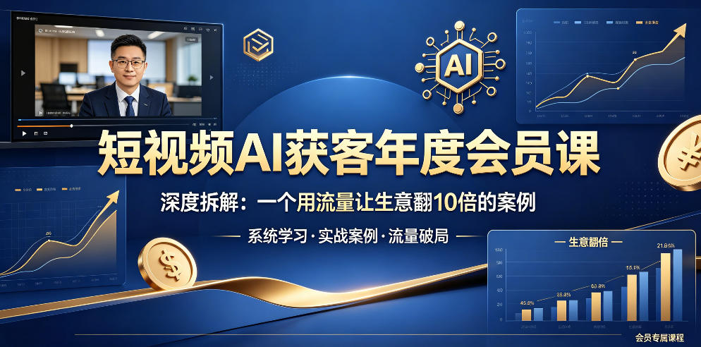 短视频AI获客年度会员课，深度拆解，一个用流量让生意翻10倍的案例-灰产星球