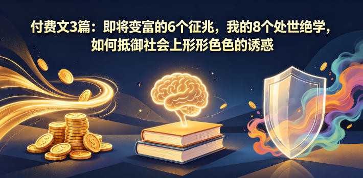 付费文3篇：即将变富的6个征兆，我的8个处世绝学，如何抵御社会上形形色色的诱惑-灰产星球