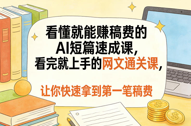看懂就能賺稿费的AI短篇速成课，看完就上手的网文通关课，让你快速拿到第一笔稿费（更新5月）-灰产星球