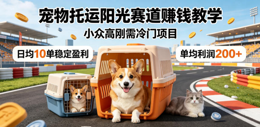 宠物托运阳光赛道賺钱教学,小众高刚需冷门项目,日均10单稳定盈利,单均利润200+-灰产星球