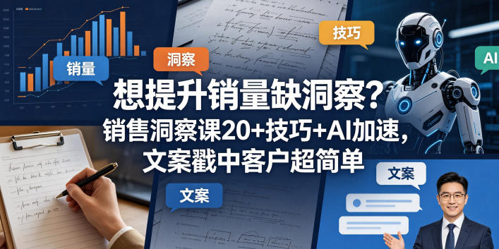 想提升销量缺洞察？销售洞察课20+技巧+AI加速，文案戳中客户超简单【原创双语字幕】-灰产星球