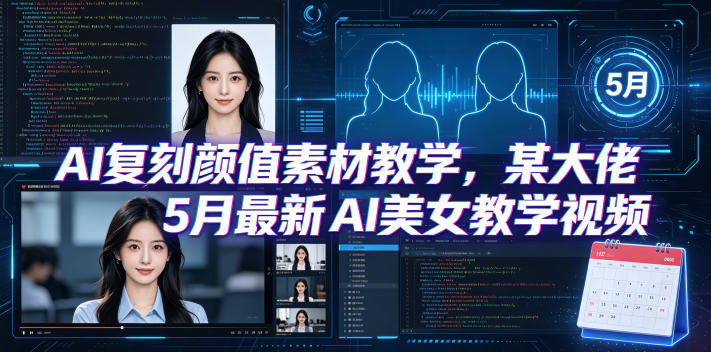 AI复刻颜值素材教学，某大佬5月最新AI美女教学视频，内含4月好物复刻教学-灰产星球