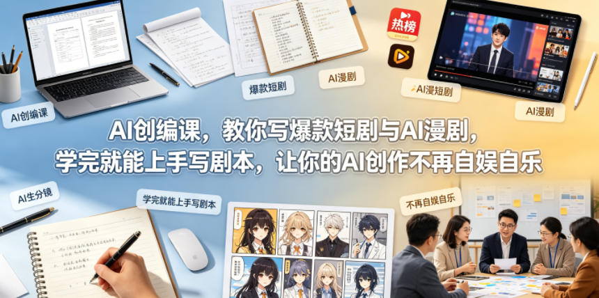 AI创编课，教你写爆款短剧与AI漫剧，学完就能上手写剧本，让你的AI创作不再自娱自乐-灰产星球