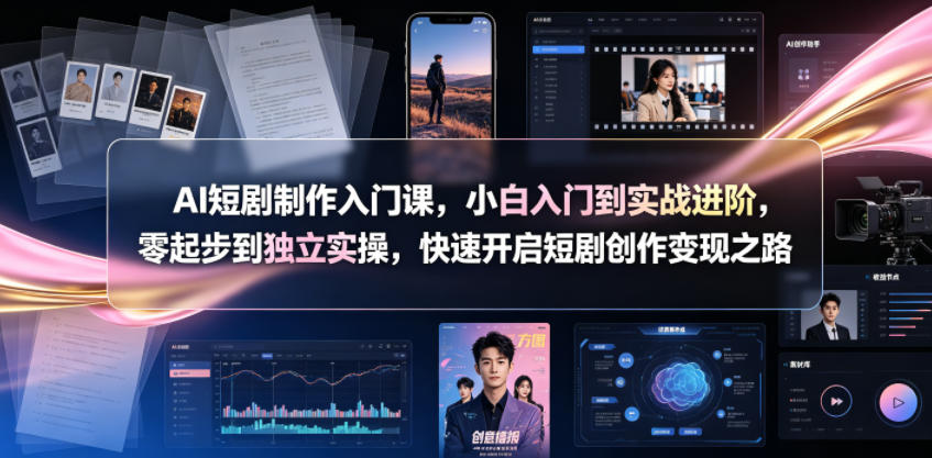 AI短剧制作入门课，小白入门到实战进阶，零起步到独立实操，快速开启短剧创作变现之路-灰产星球