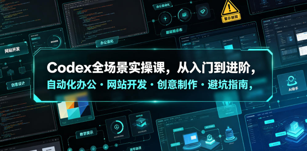 Codex全场景实操课，从入门到进阶，自动化办公?网站开发?创意制作?避坑指南，全流程教学-灰产星球
