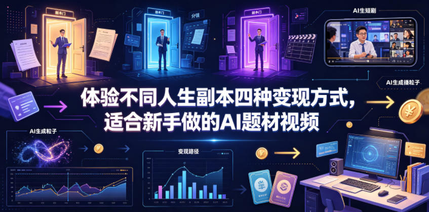 体验不同人生副本四种变现方式，适合新手做的AI题材视频-灰产星球