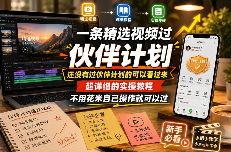 一条精选视频过伙伴计划,还没有过伙伴计划的可以看过来,超详细的实操教程,不用花米自己操作就可以过-灰产星球