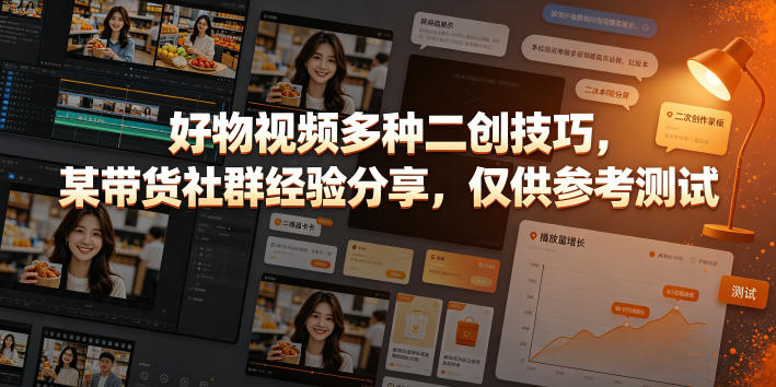 好物视频多种二创技巧，某带货社群经验分享，仅供参考测试-灰产星球