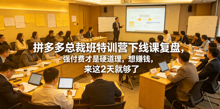 拼多多总裁班特训营下线课复盘,强付费才是硬道理,想賺钱,来这2天就够了-灰产星球