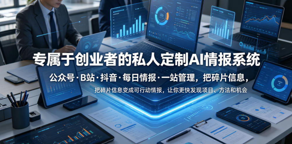 专属于创业者的私人定制AI情报系统，公众号·B站·抖音·每日情报·一站管理，把碎片信息变成可行动情报，让你更快发现项目、方法和机会-灰产星球