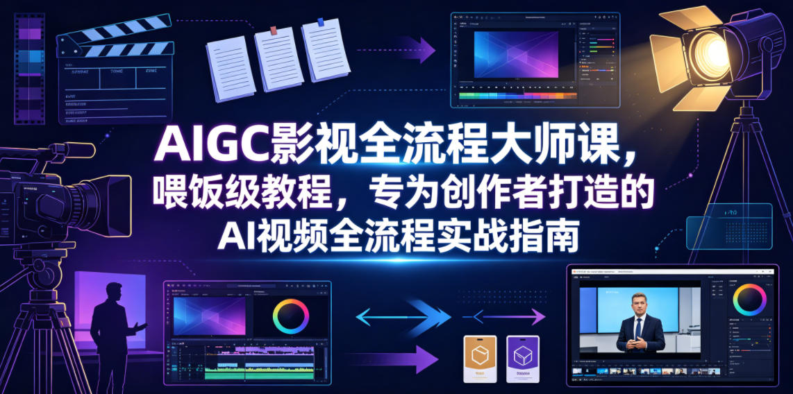 AIGC影视全流程大师课，喂饭级教程，专为创作者打造的AI视频全流程实战指南-灰产星球