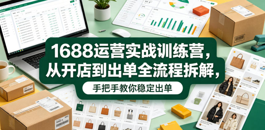 1688运营实战训练营,从开店到出单全流程拆解,手把手教你稳定出单-灰产星球