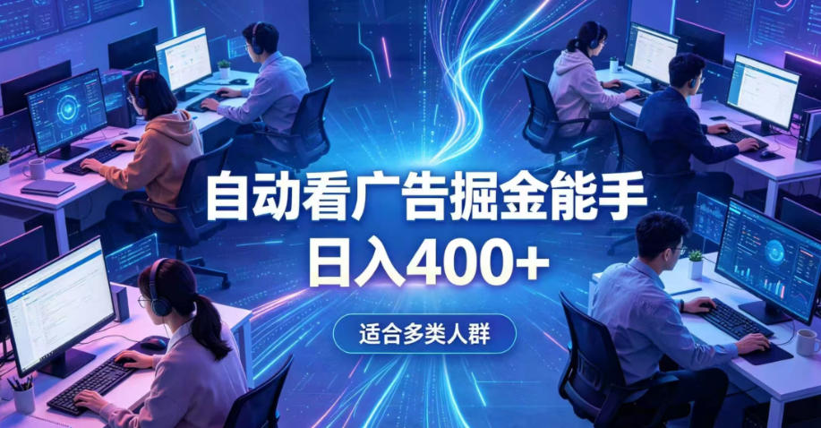 全脚本0基础自动看广告，单日收益400+，别再找高门槛副业，项目简单上手，收益看得见，没有复杂操作，AI全自动，设置一次全天自动跑收益【揭秘】-灰产星球