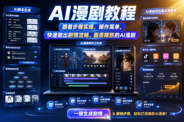AI漫剧教程，跟着步骤实操，操作简单，快速做出剧情流畅、画质精致的AI漫剧-灰产星球