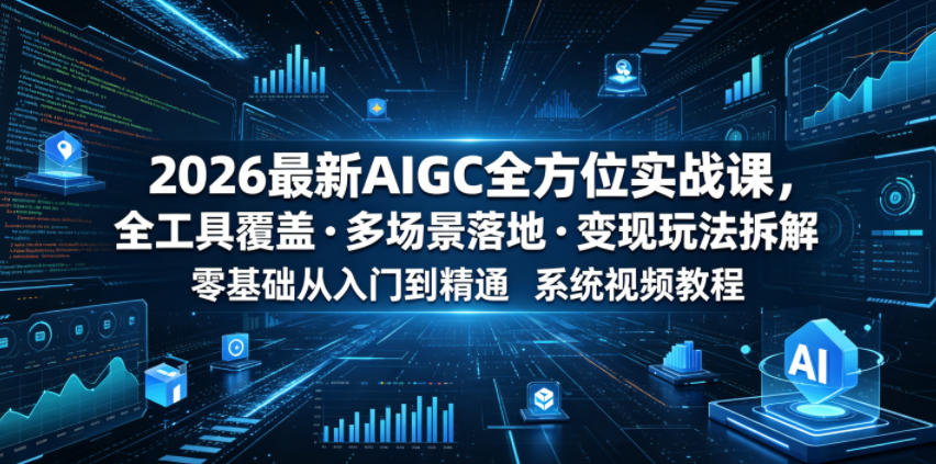 2026最新AIGC全方位实战课,全工具覆盖?多场景落地?变现玩法拆解,零基础从入门到精通系统视频教程-灰产星球