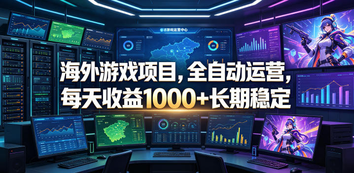 海外游戏项目，全自动运营，每天收益1000+长期稳定【揭秘】-灰产星球