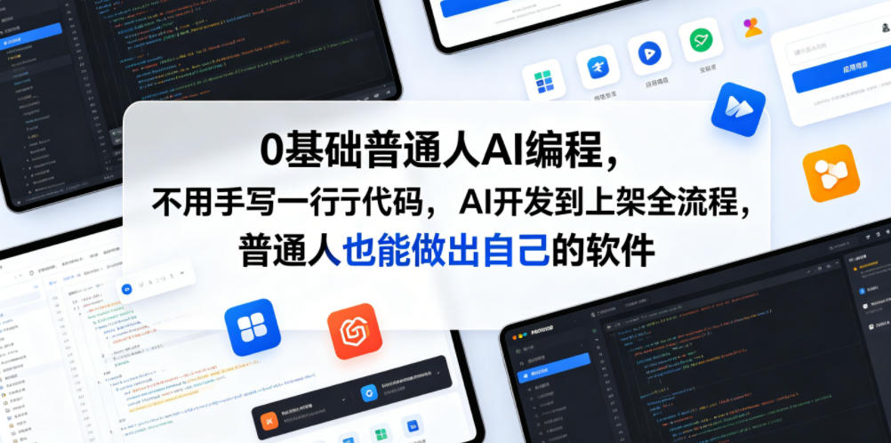 0基础普通人AI编程,不用手写一行代码,AI开发到上架全流程,普通人也能做出自己的软件-灰产星球