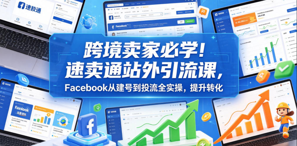 跨境卖家必学!速卖通站外引流课,Facebook从建号到投流全实操,提升转化-灰产星球