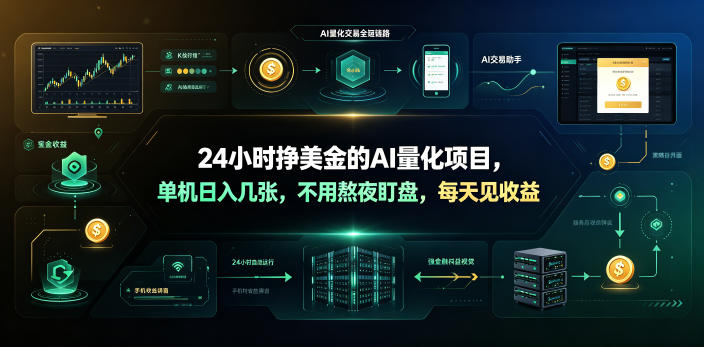 24小时挣美金的AI量化项目，单机日入几十美刀，不用熬夜盯盘，每天见收益【揭秘】-灰产星球