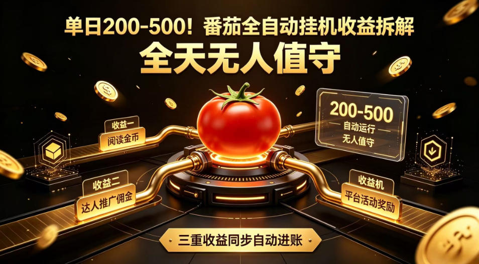 单日200-500！番茄全自动挂G收益拆解，全天无人值守，矩阵操作收益翻倍【揭秘】-灰产星球