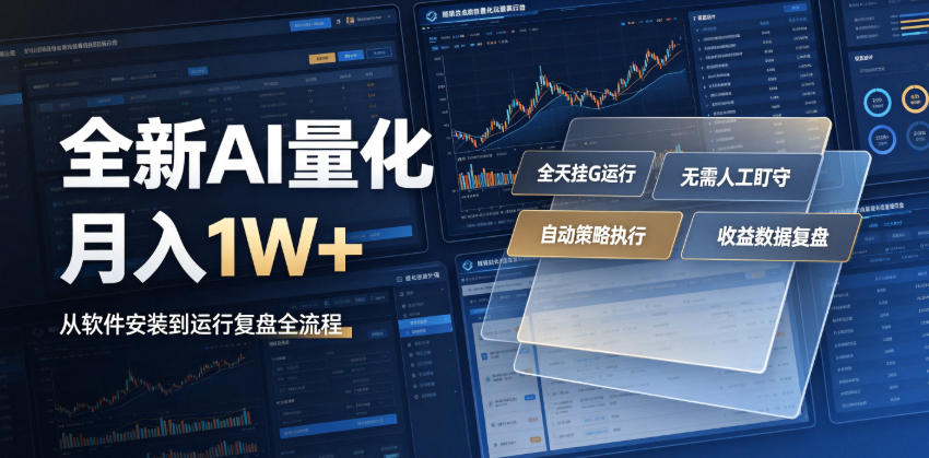 全新AI量化月入1W+，一台电脑全天挂G运行，不用盯不用操作，懒人专属副业！【揭秘】-灰产星球