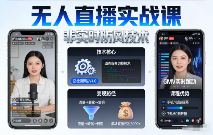 宝子哥无人直播实战课，非实时防风技术，聚焦抖音快手等平台直播带货，轻松开启直播变现之路（更新2026年07月11日）-灰产星球