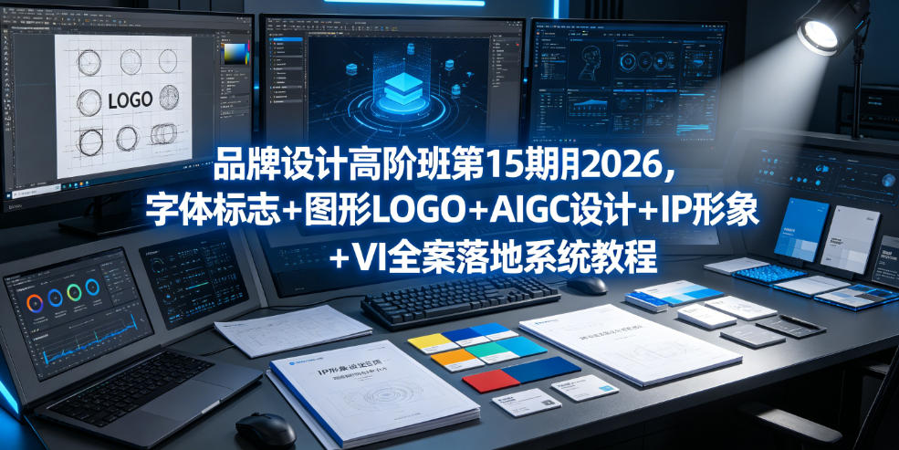 品牌设计高阶班第15期2026，字体标志＋图形LOGO＋AIGC设计＋IP形象＋VI全案落地系统教程-灰产星球