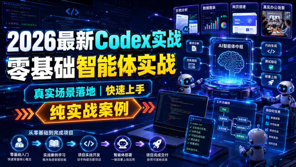 2026最新Codex实战零基础智能体实战，真实场景落地，快速上手，纯实战案例-灰产星球