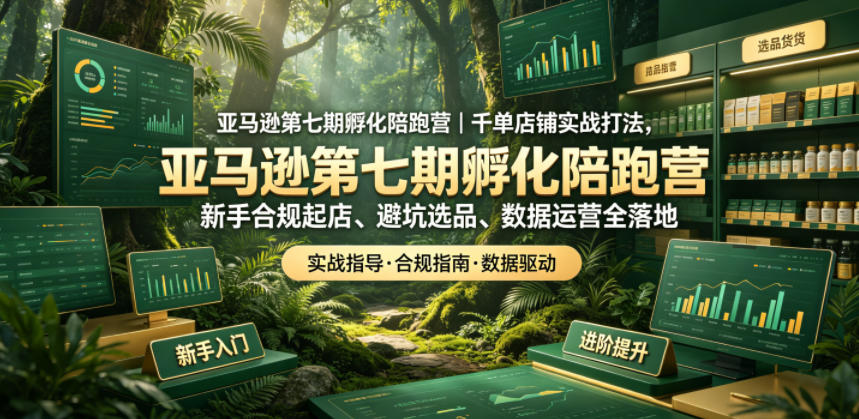 亚马逊孵化陪跑营|千单店铺实战打法,新手合规起店、避坑选品、数据运营全落地(更新0708)-灰产星球