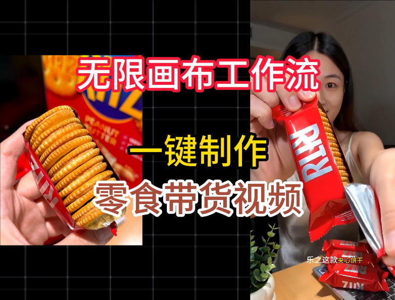 无限画布工作流一键制作零食带货视频，操作简单实操教学-灰产星球