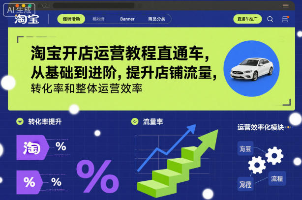 淘宝开店运营教程直通车，从基础到进阶，提升店铺流量，转化率和整体运营效率（更新26年07月11日）-灰产星球