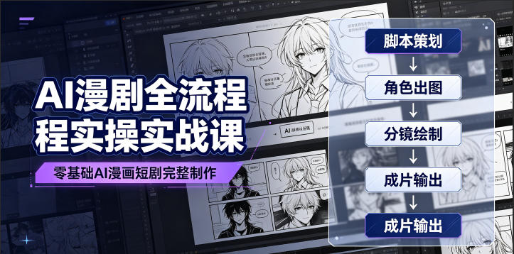 AI漫剧全流程实操实战课｜零基础AI漫画短剧完整制作、脚本出图成片全链路落地教程-灰产星球